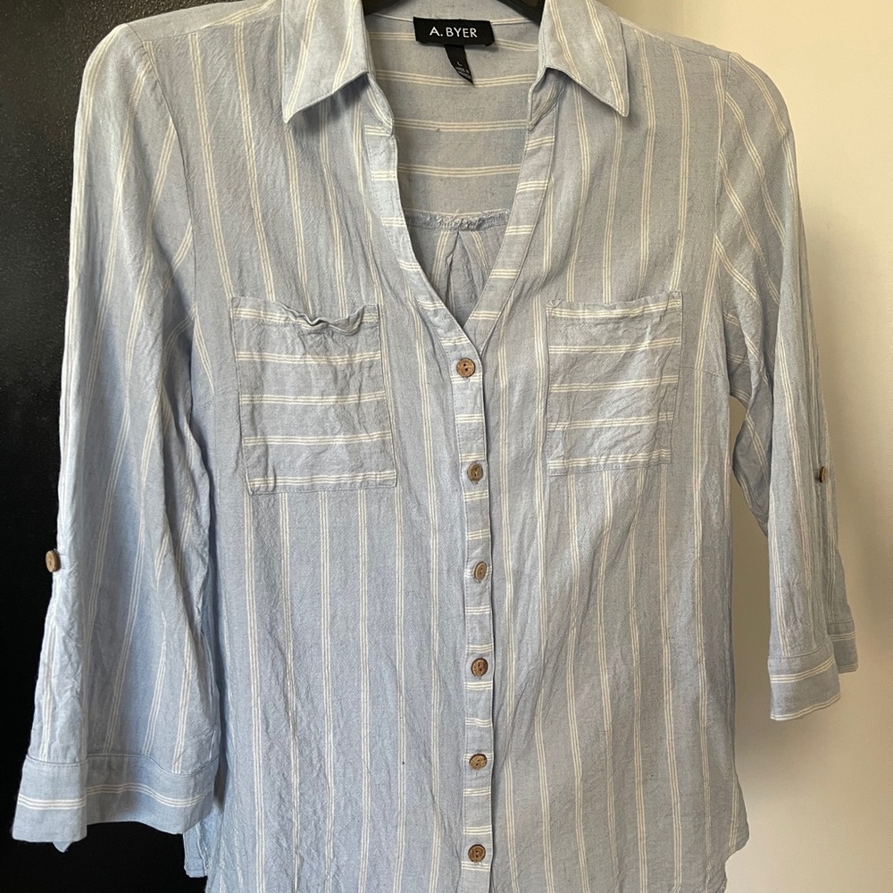 Striped denim shirt